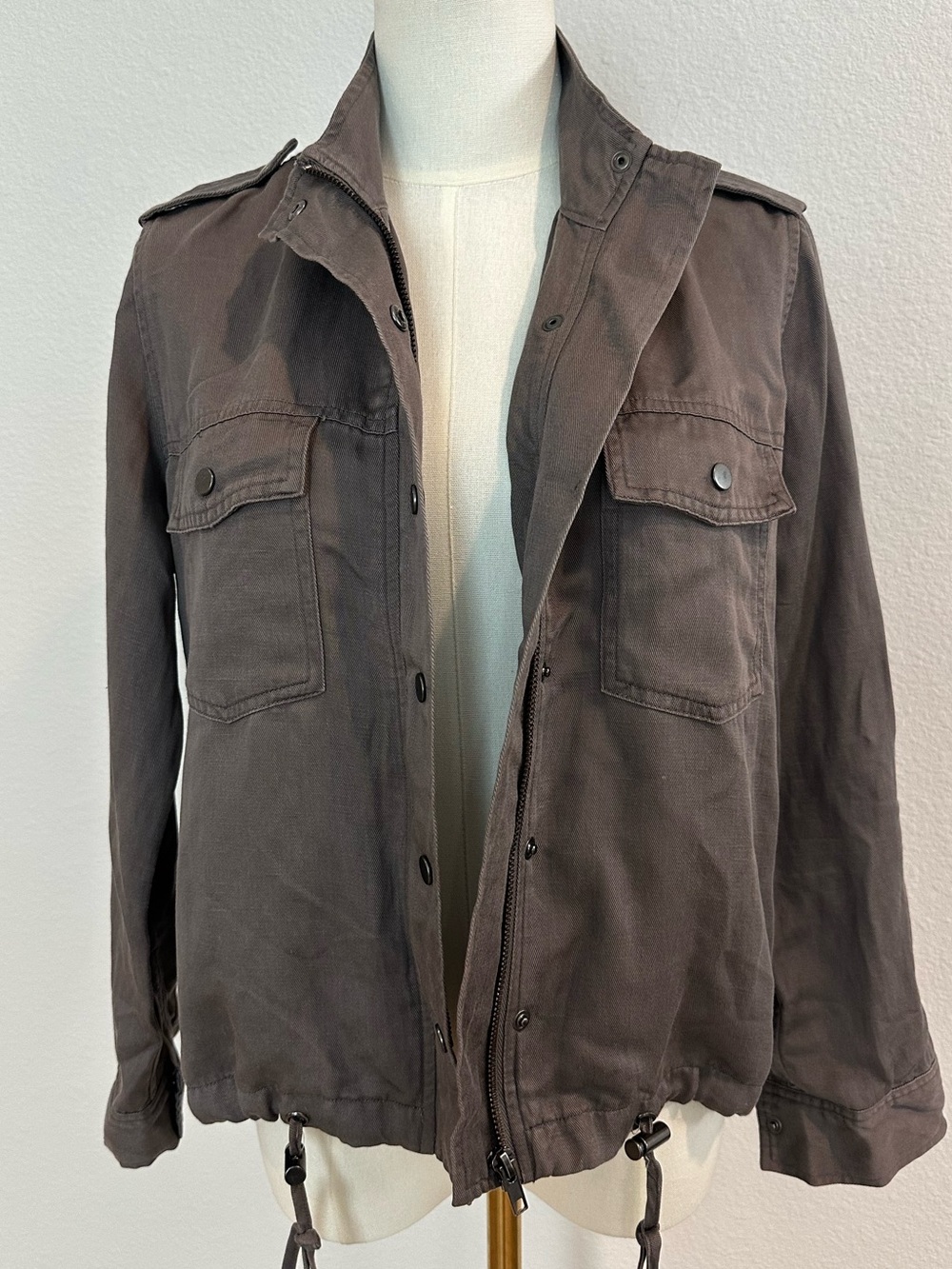 Rails Collins Linen Blend Utility Jacket Slate Gray XS Lightweight - Picture 3 of 14